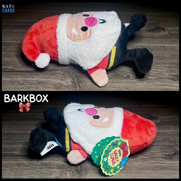 Bark Box Saucy Claus Dog Toy L Large 50+ lbs Squeak, Crinkle New Christmas - Picture 4 of 9